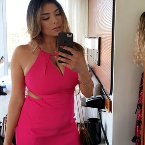 Mid length Nasty Gal pink dress
